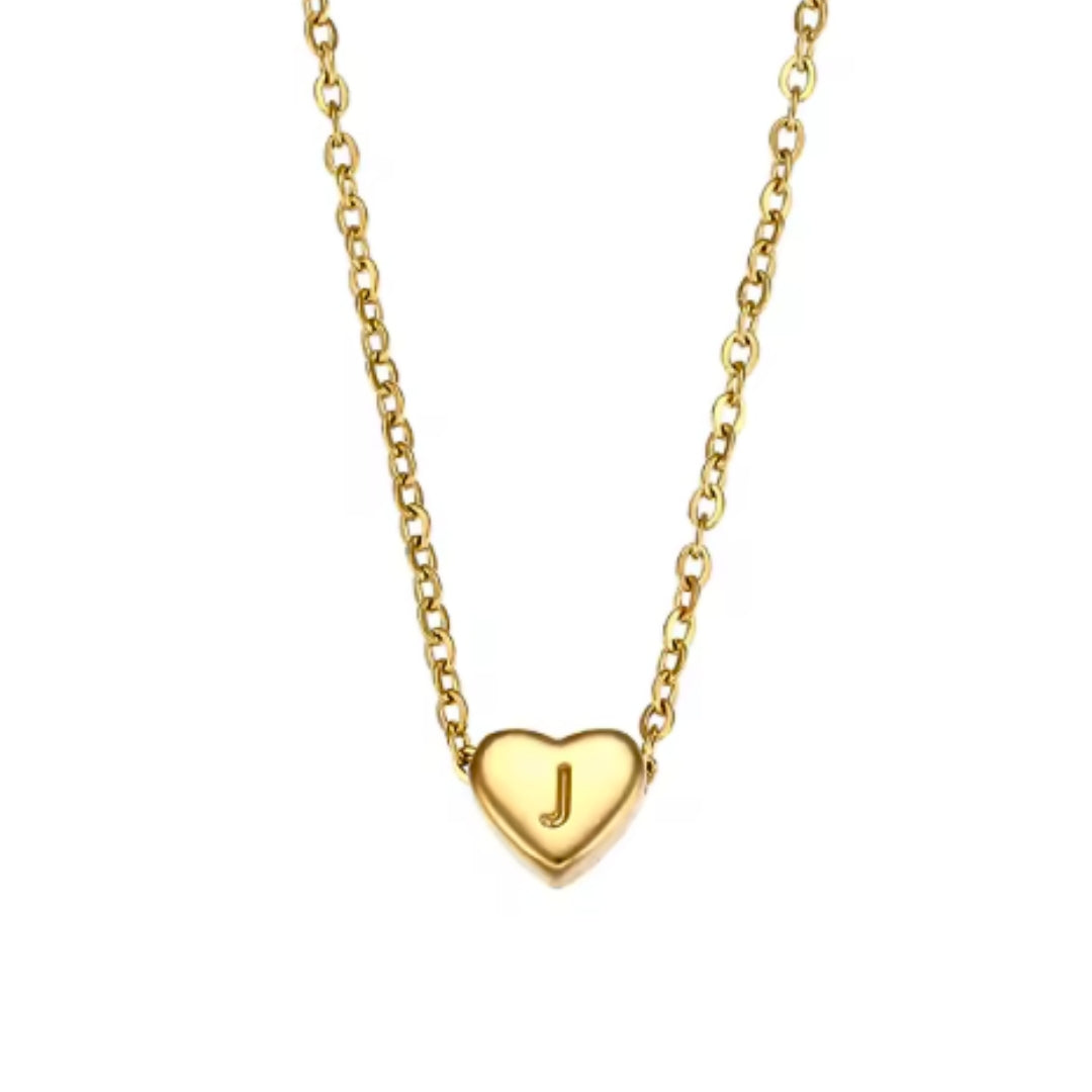 Dainty Heart Initial | Necklace