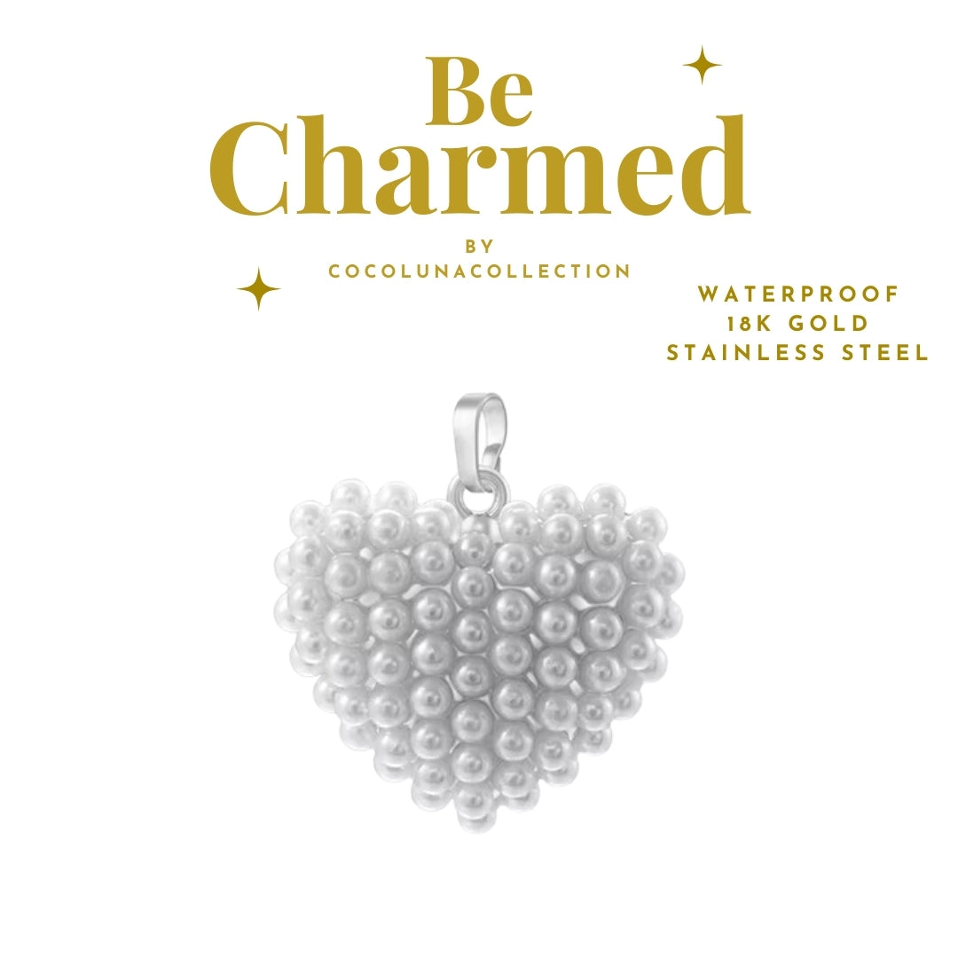 Heart Pearl Pendant Silver | Charms