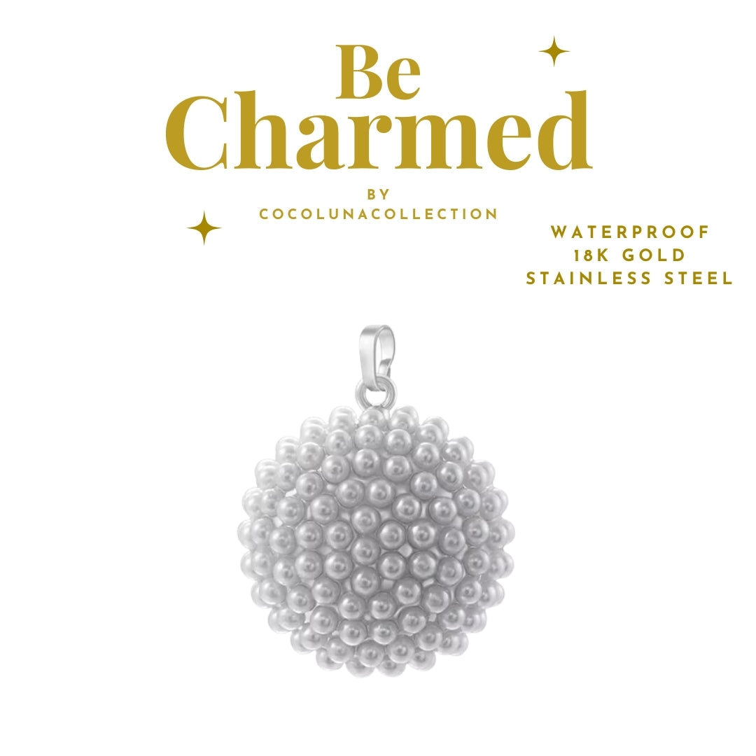Circle Pearl Pendant Silver | Charms