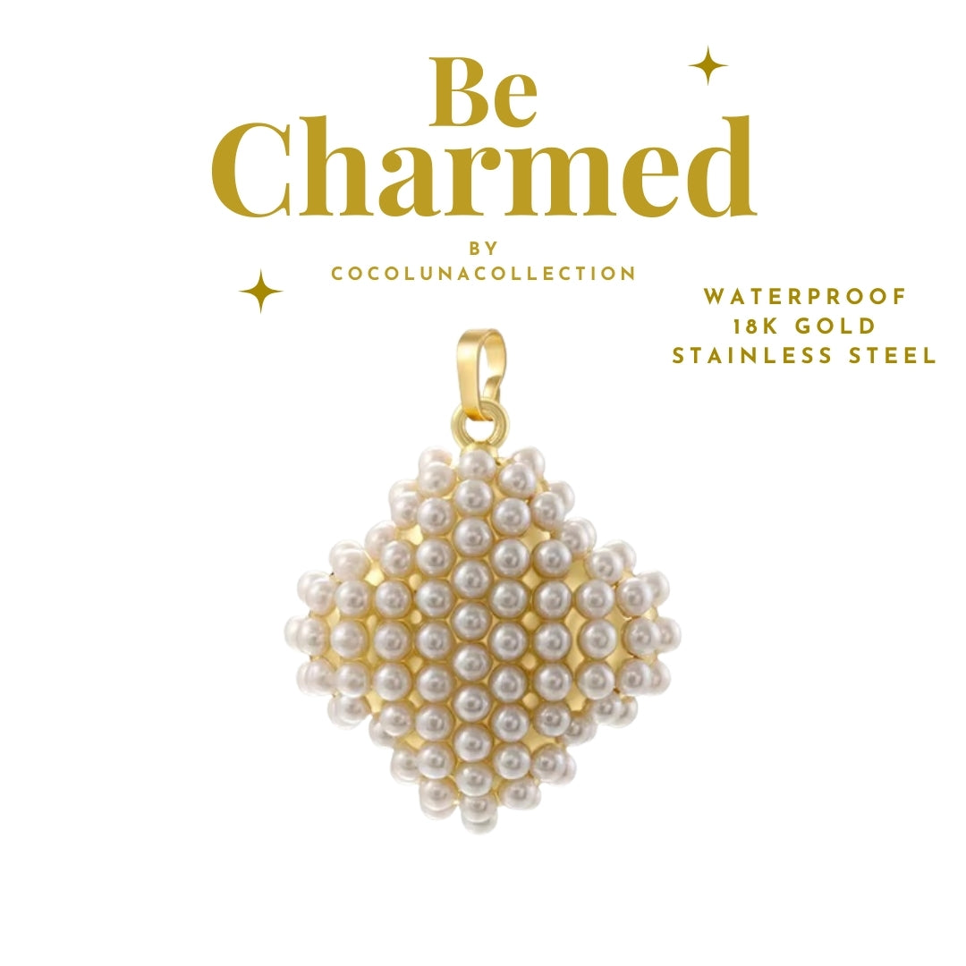 Diamond Pearl Pendant Gold | Charms
