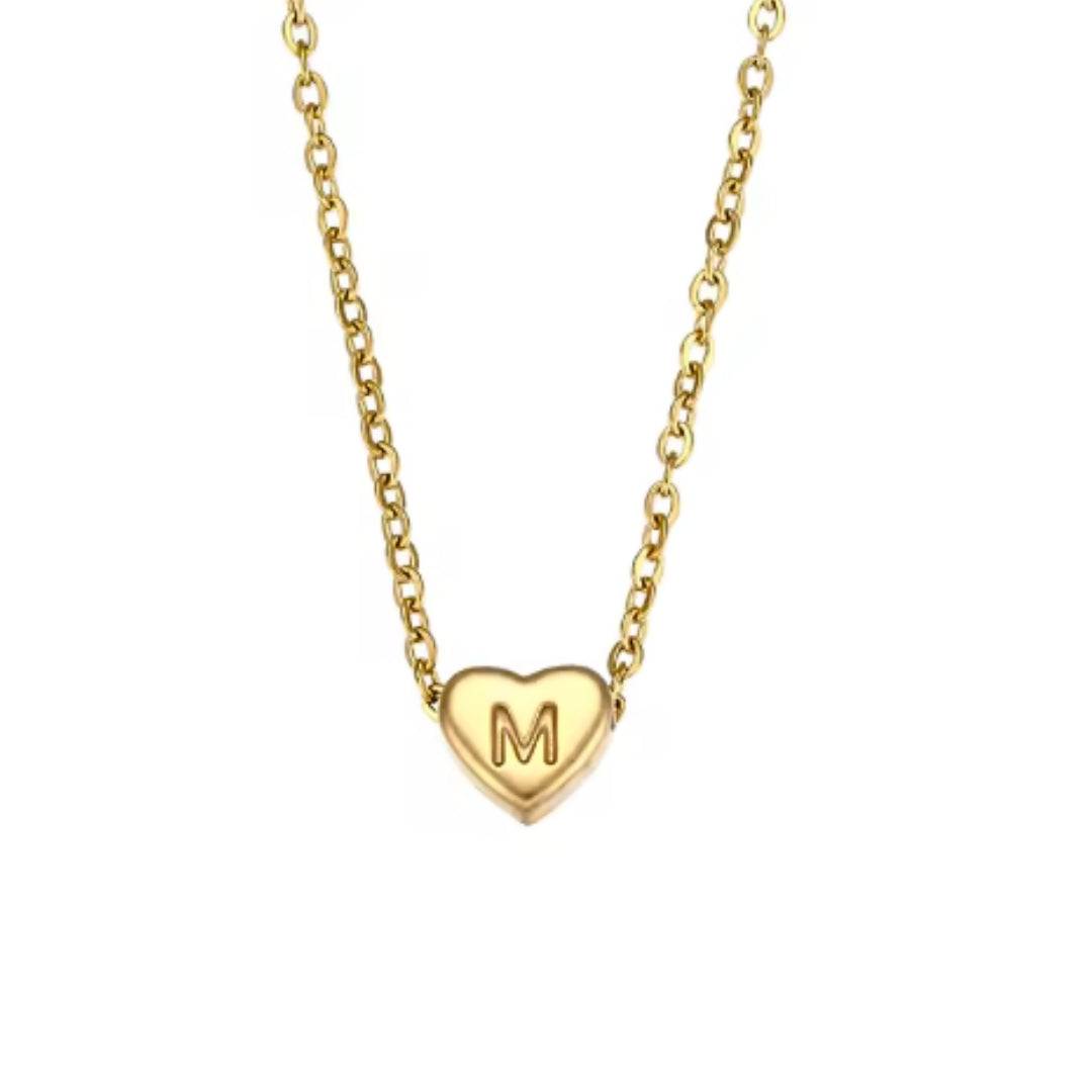 Dainty Heart Initial | Necklace