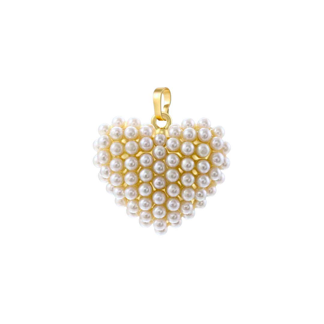 Heart Pearl Pendant Gold | Charms
