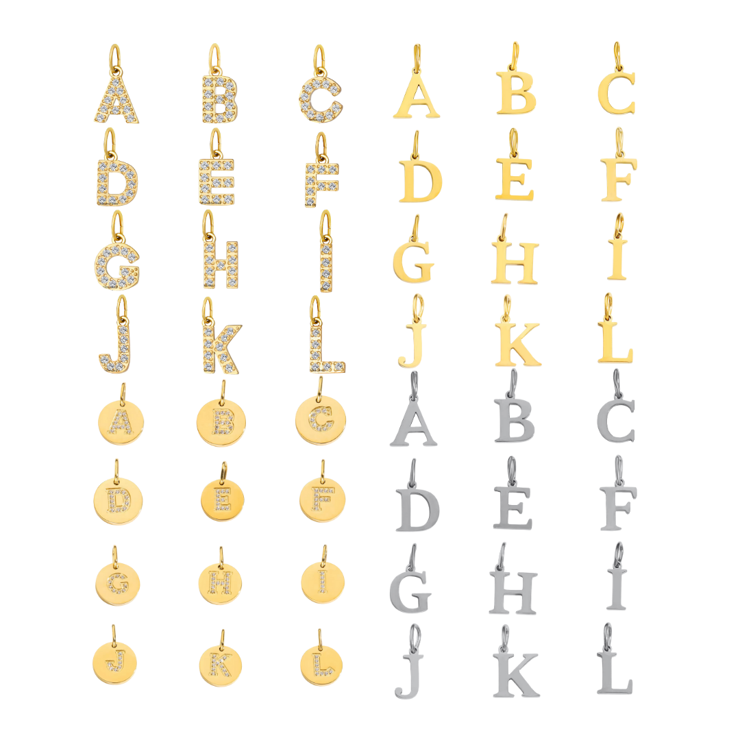 Initials Charms - Silver & Gold | Charm Bar Collection