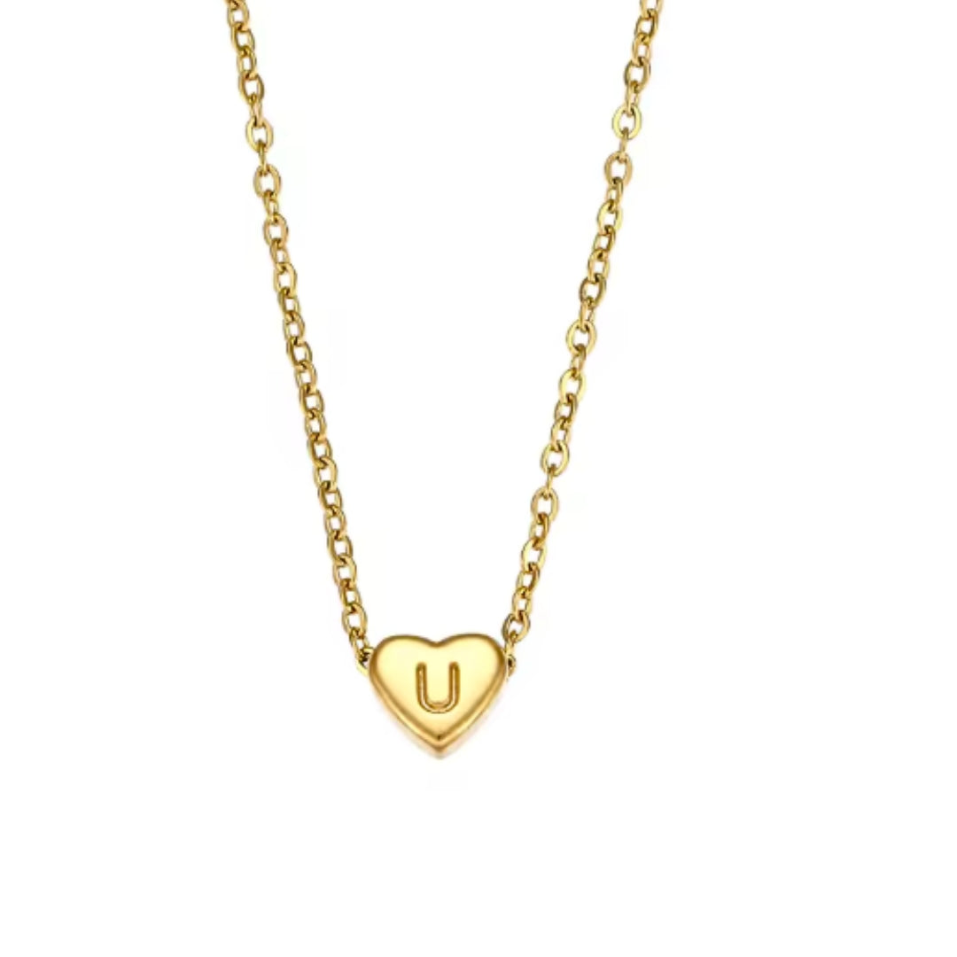 Dainty Heart Initial | Necklace