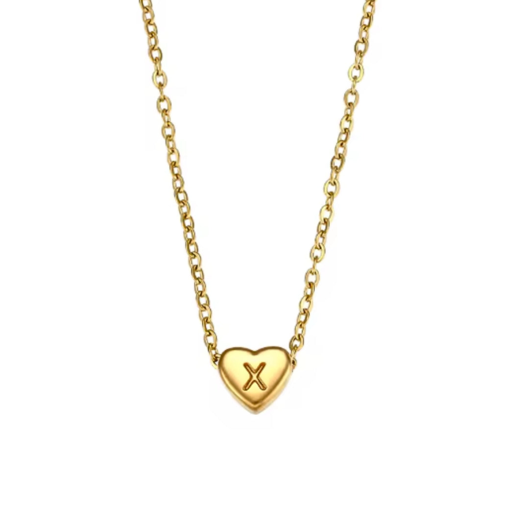 Dainty Heart Initial | Necklace