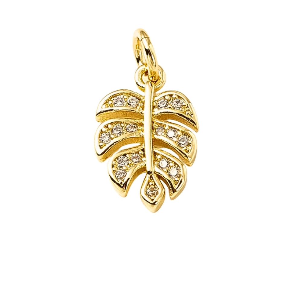 Gold Diamante Palm Leaf