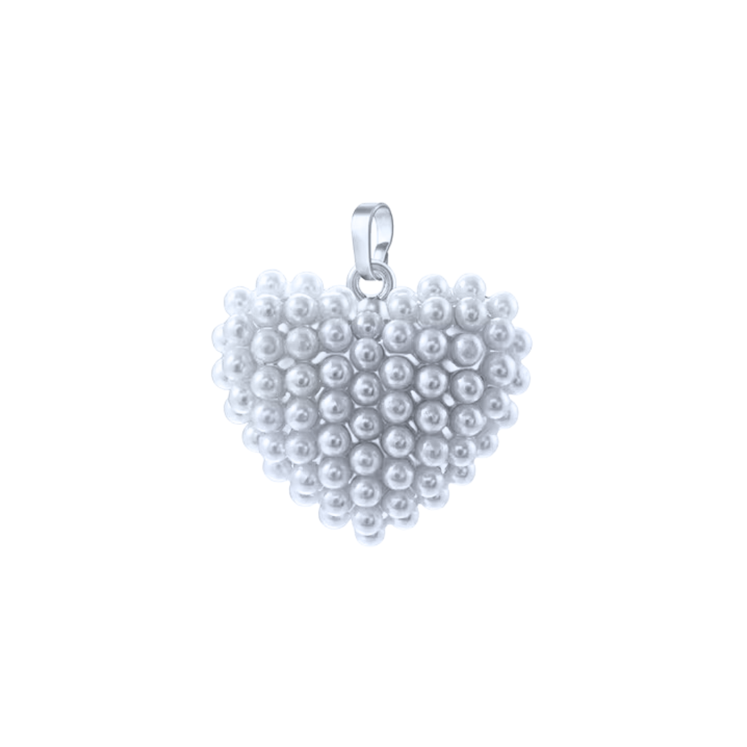 Heart Pearl Pendant Silver | Charms