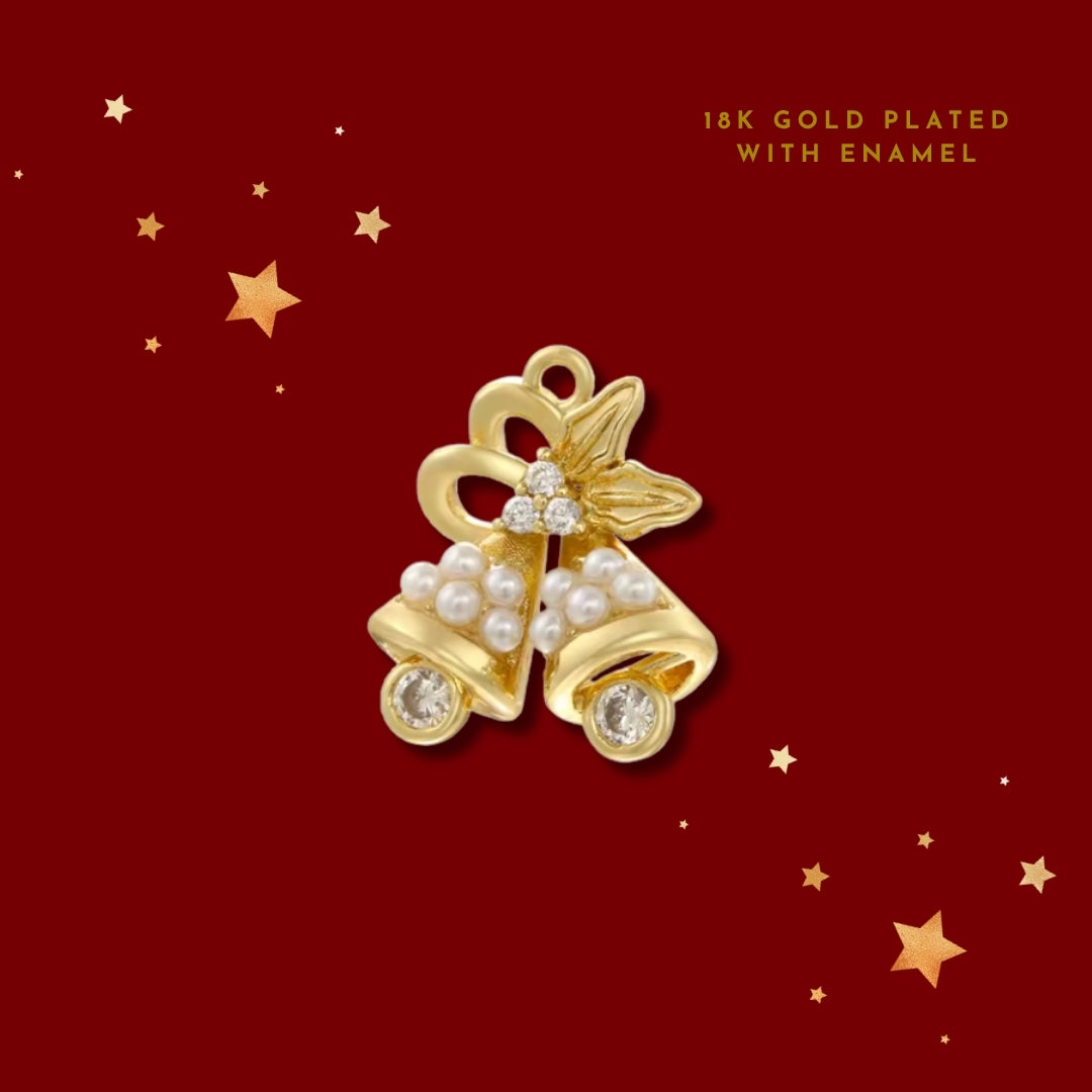 Gold Christmas Pearl Bells | Charm