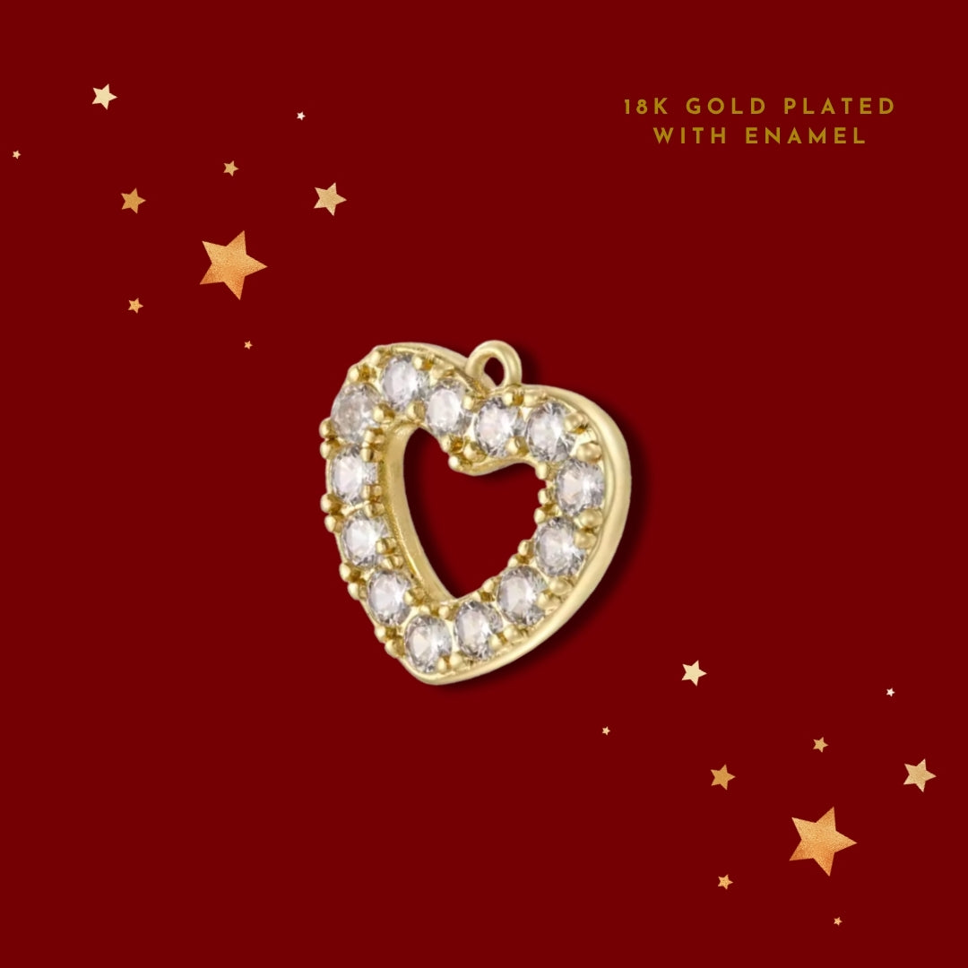 Gold Christmas Heart | Charm