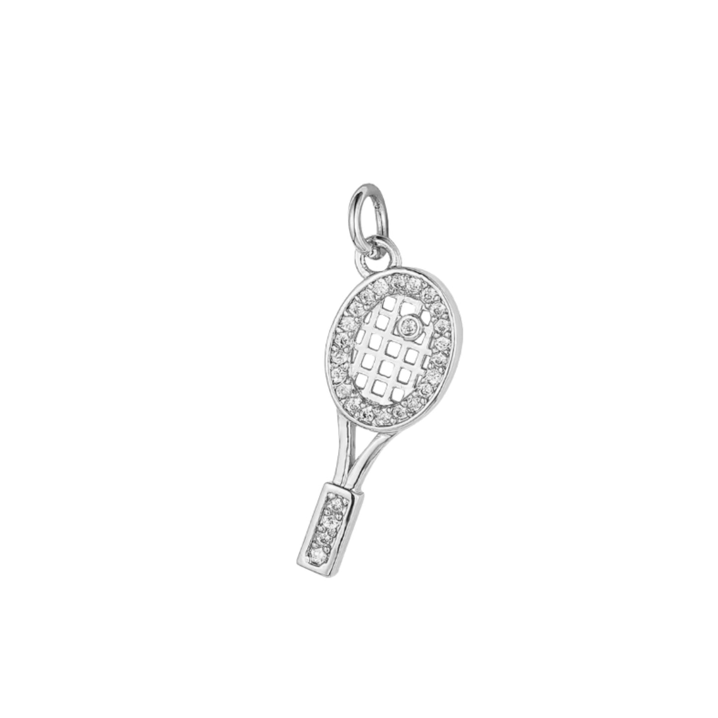 Tennis Racket Charm Silver