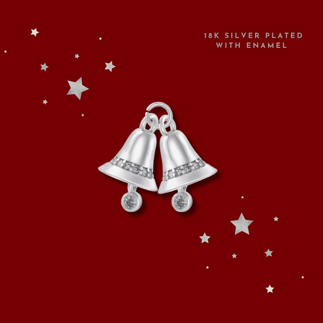 Double Carol Christmas Bell Silver | Charm