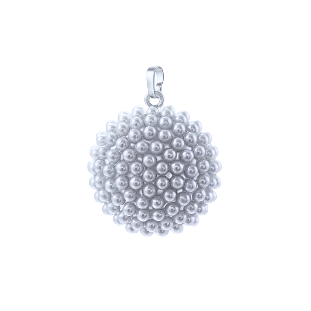 Circle Pearl Pendant Silver | Charms