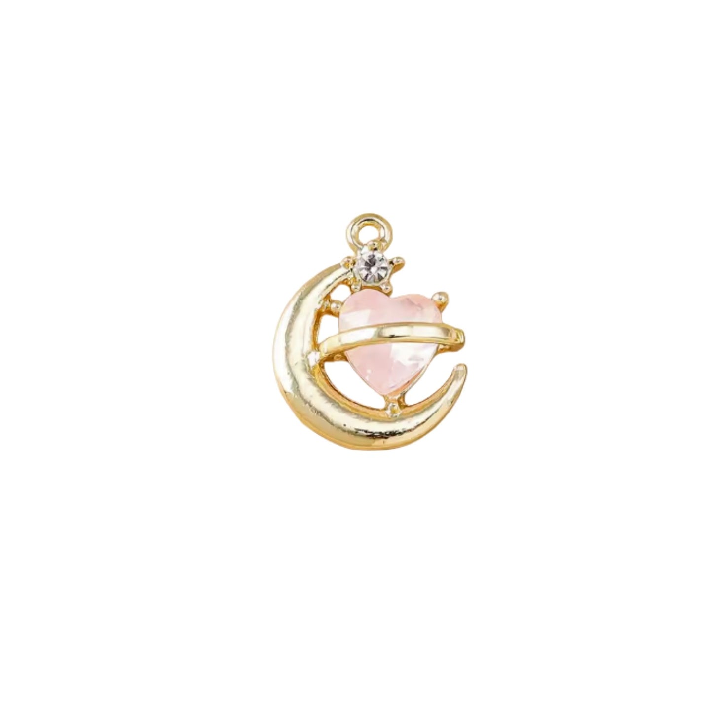 Heart & Moon Charm Gold