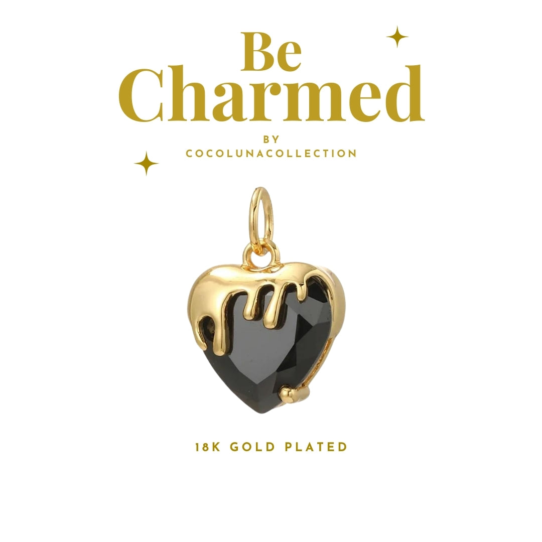 Crystal Black Heart | Charms
