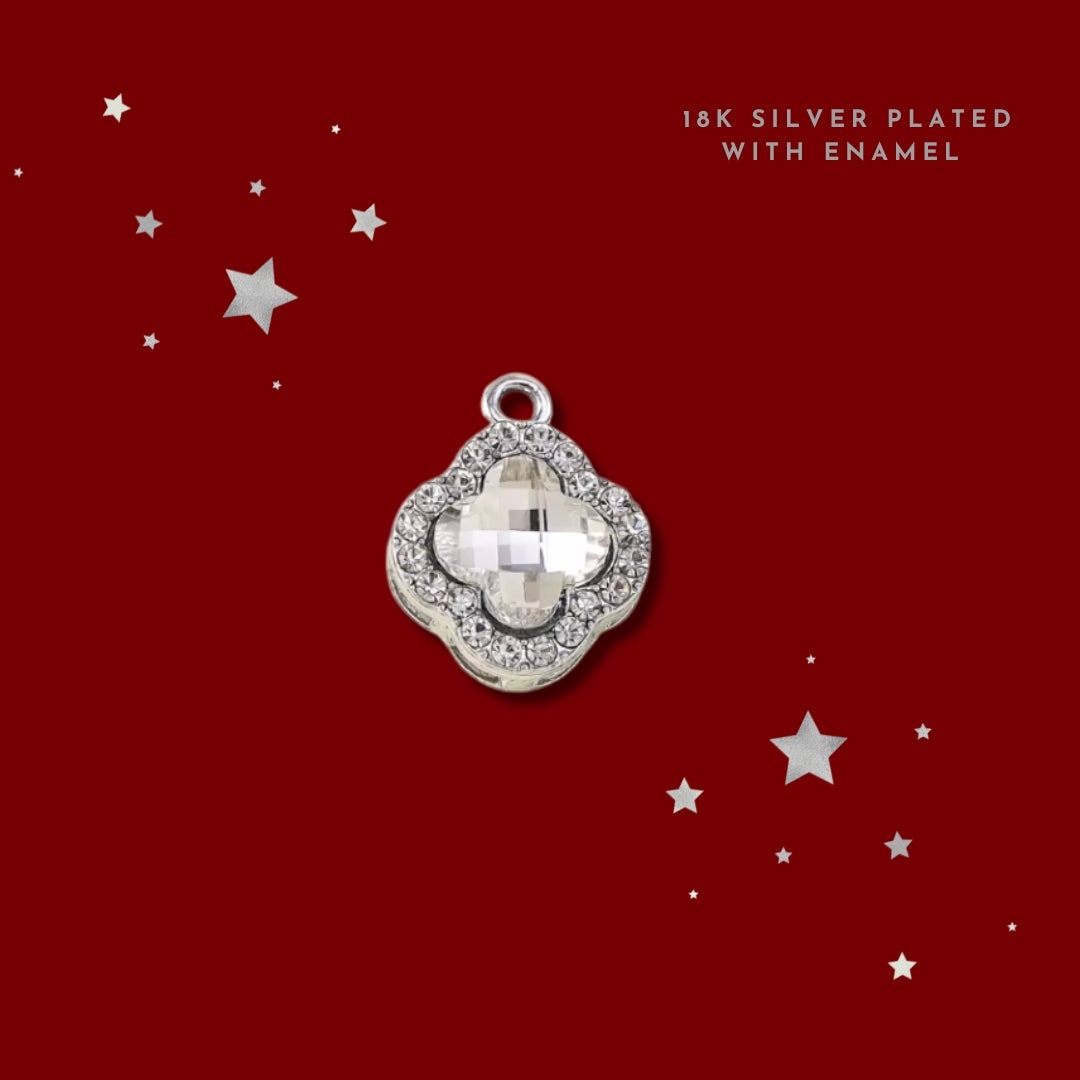 Crystal Christmas Clover Silver | Charm