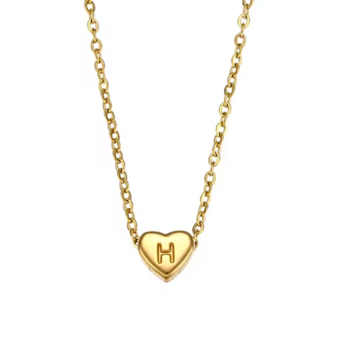 Dainty Heart Initial | Necklace
