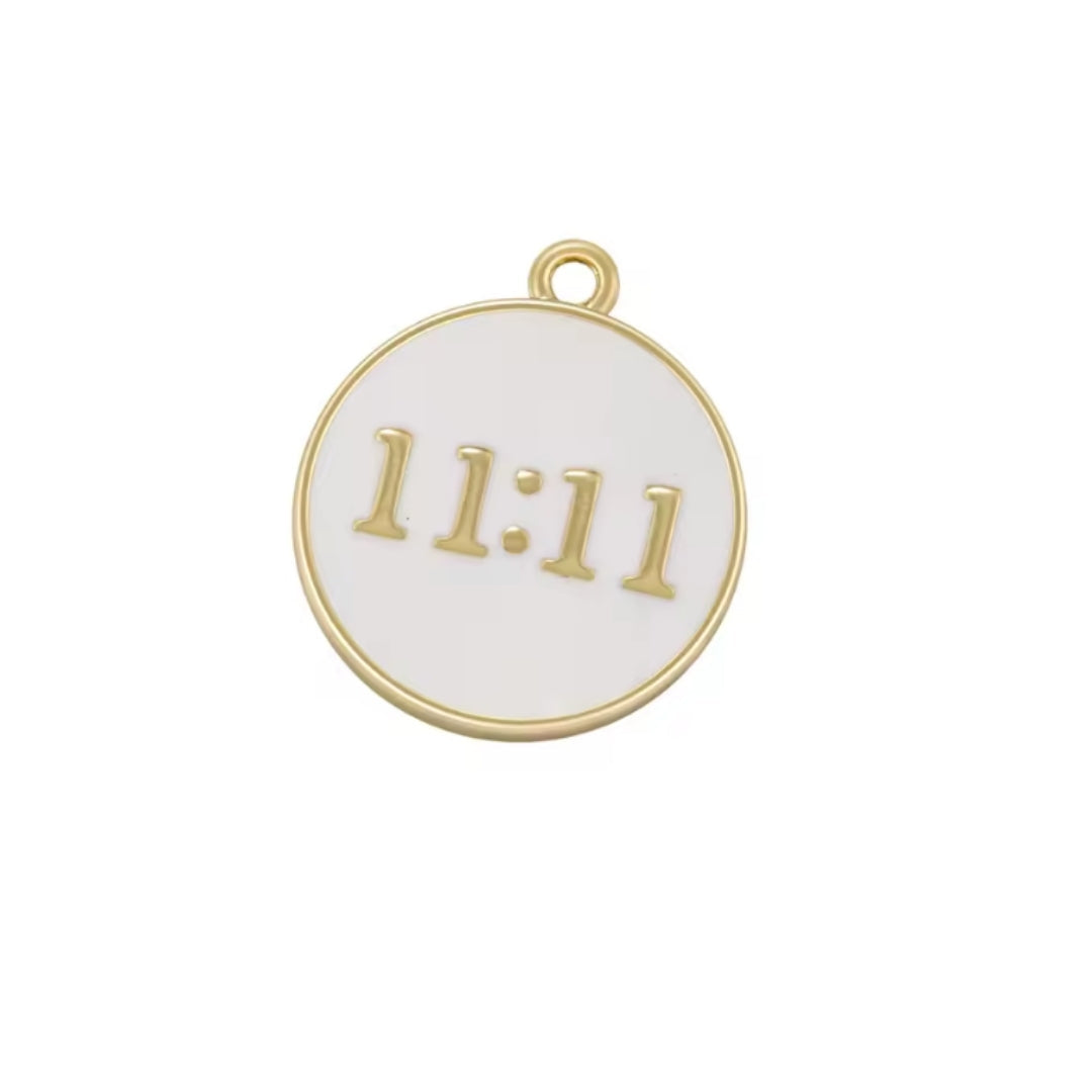 11:11 Charm Gold & White