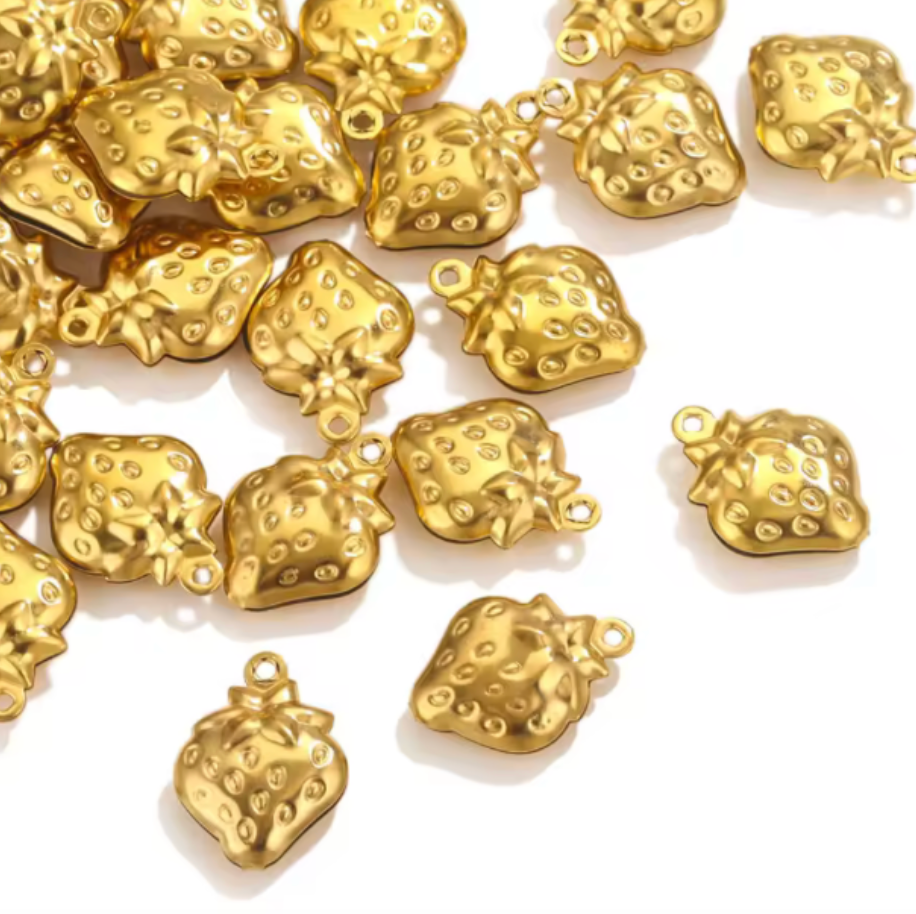 Golden Strawberry | Charm