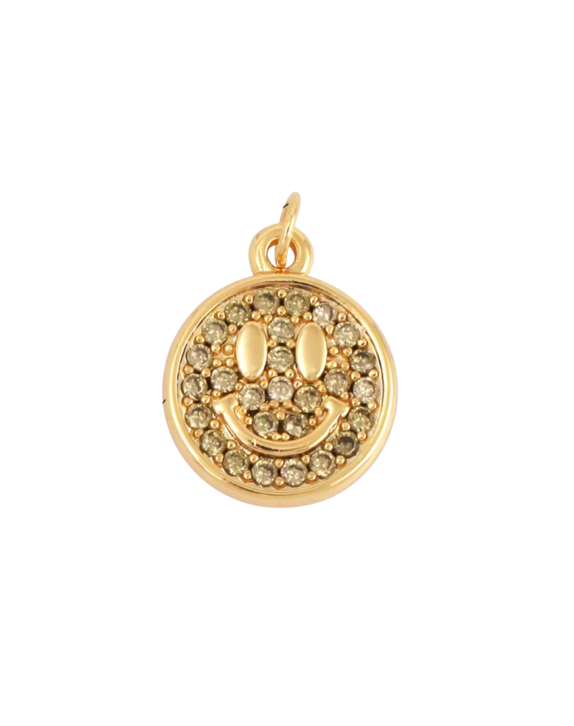 Diamante Smiley Face Charm