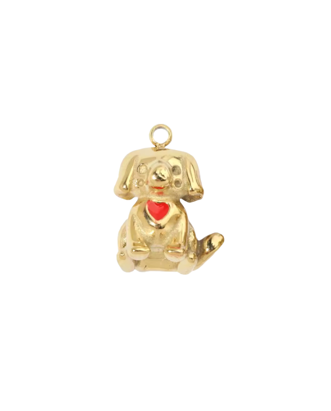 Gold Dog Charm