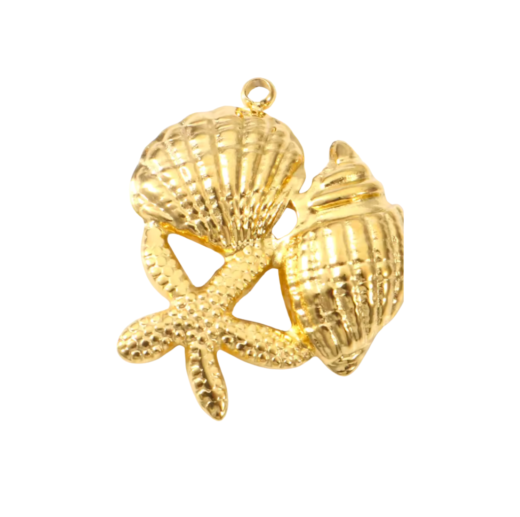 Shell Trio Gold Charm