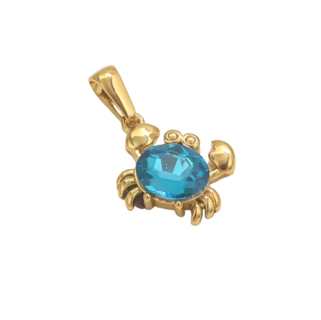 Crab Charm Jewelled & Gold