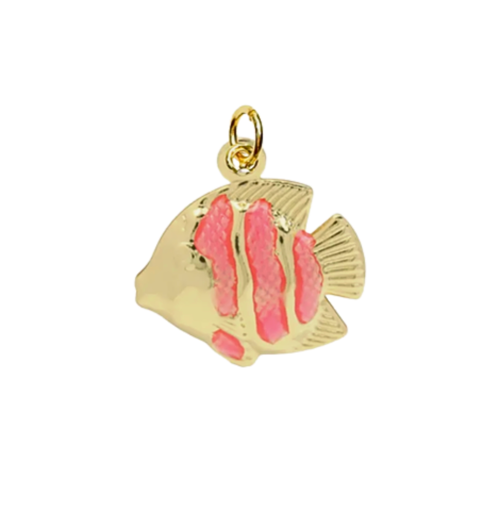Fish Charm Gold & Pink