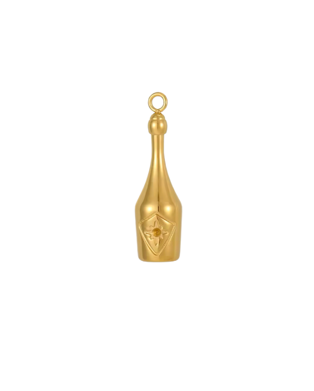 Champagne Bottle Charm Gold