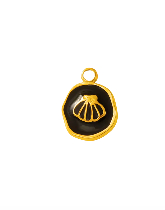 Clam Pendant Gold & Black