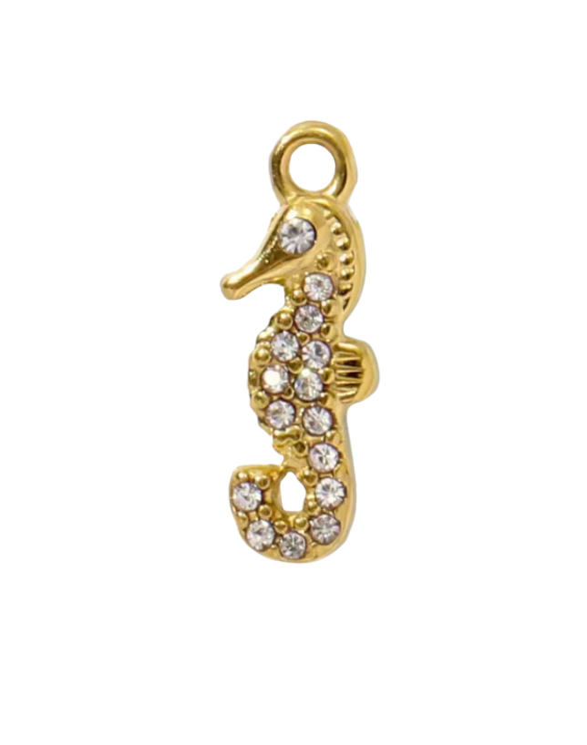 Diamante Seahorse Charm
