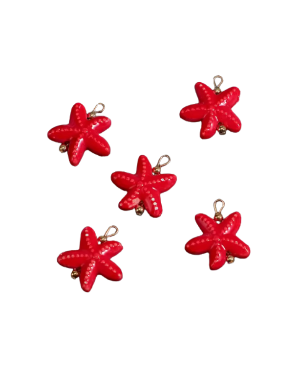 Starfish Charm Gold & Pink