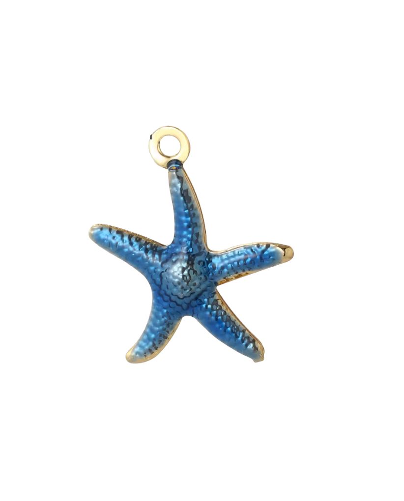 Starfish Charm Gold & Blue