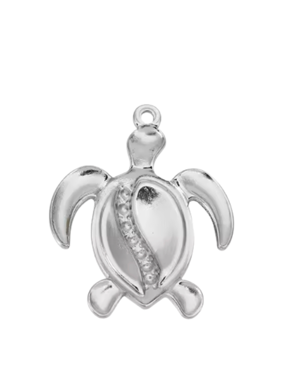 Turtle Large Charm Silver