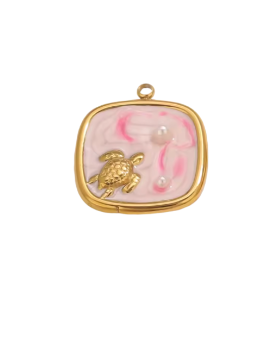 Turtle Pendant Gold & Pink
