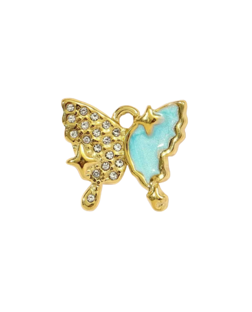 Butterfly Charm Gold & Blue
