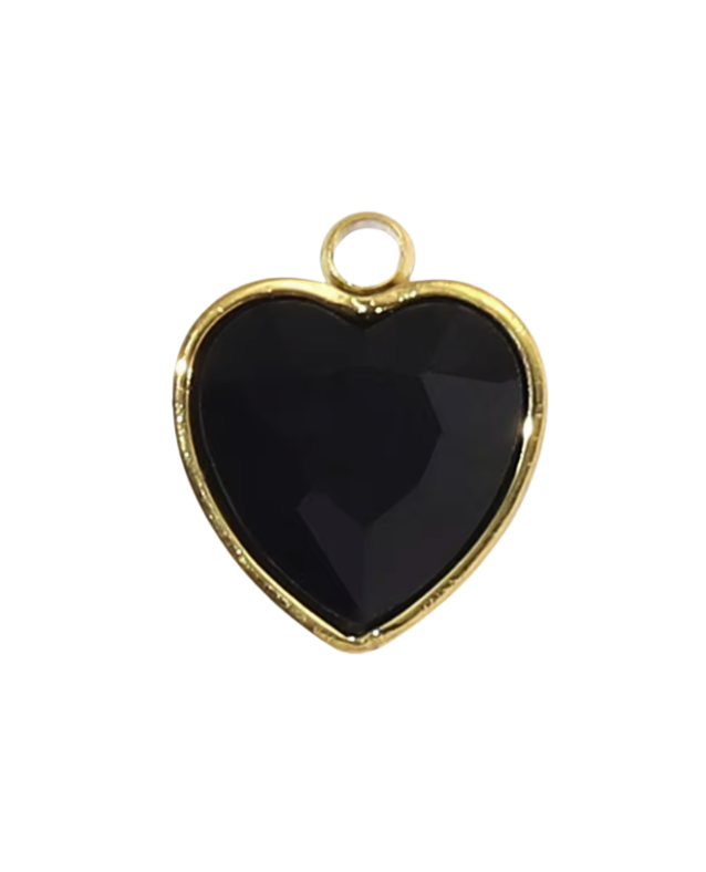 Heart Charm Gold & Black