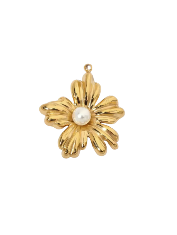 Flower Charm Gold & Pearl
