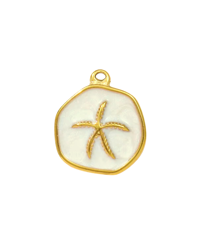 Starfish Pendant Gold & White