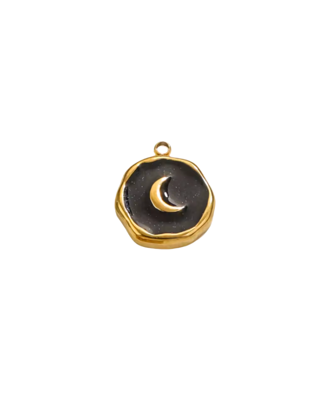 Moon Pendant Gold & Black