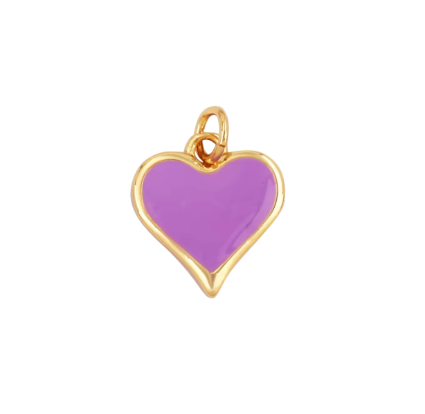 Heart Charm Purple & Gold