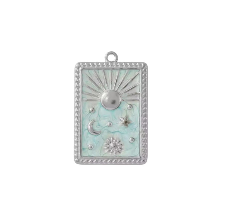 Sun Moon & Star Charm Blue