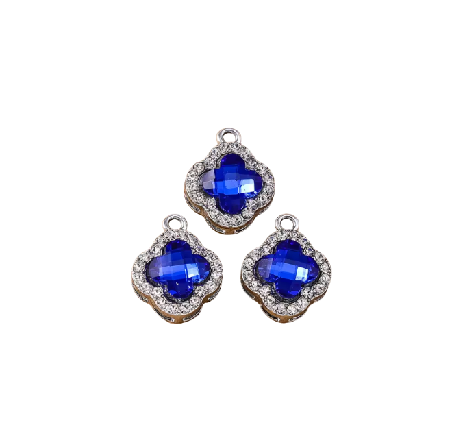 Clover Charm Blue & Silver