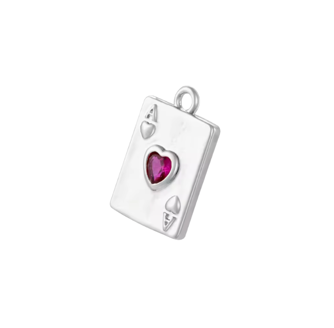 Playing Card Charm Silver