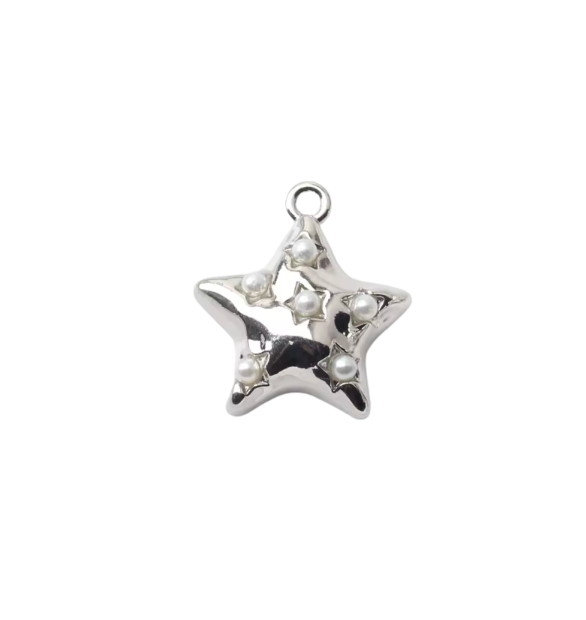 Star Charm Silver & Pearl