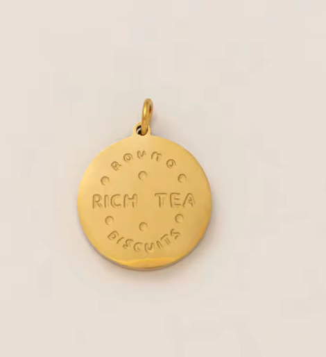 Rich tea biscuit gold charm