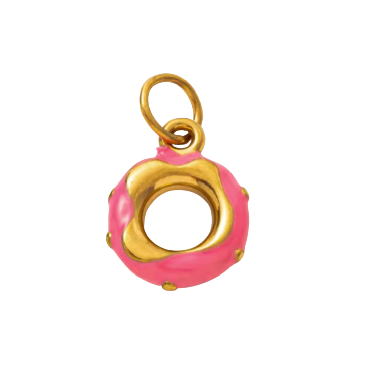 Donut Pink & Gold Charm