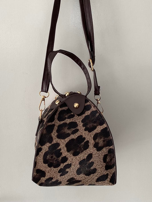 Leopard Print Handbag Clutch Bag With Strap