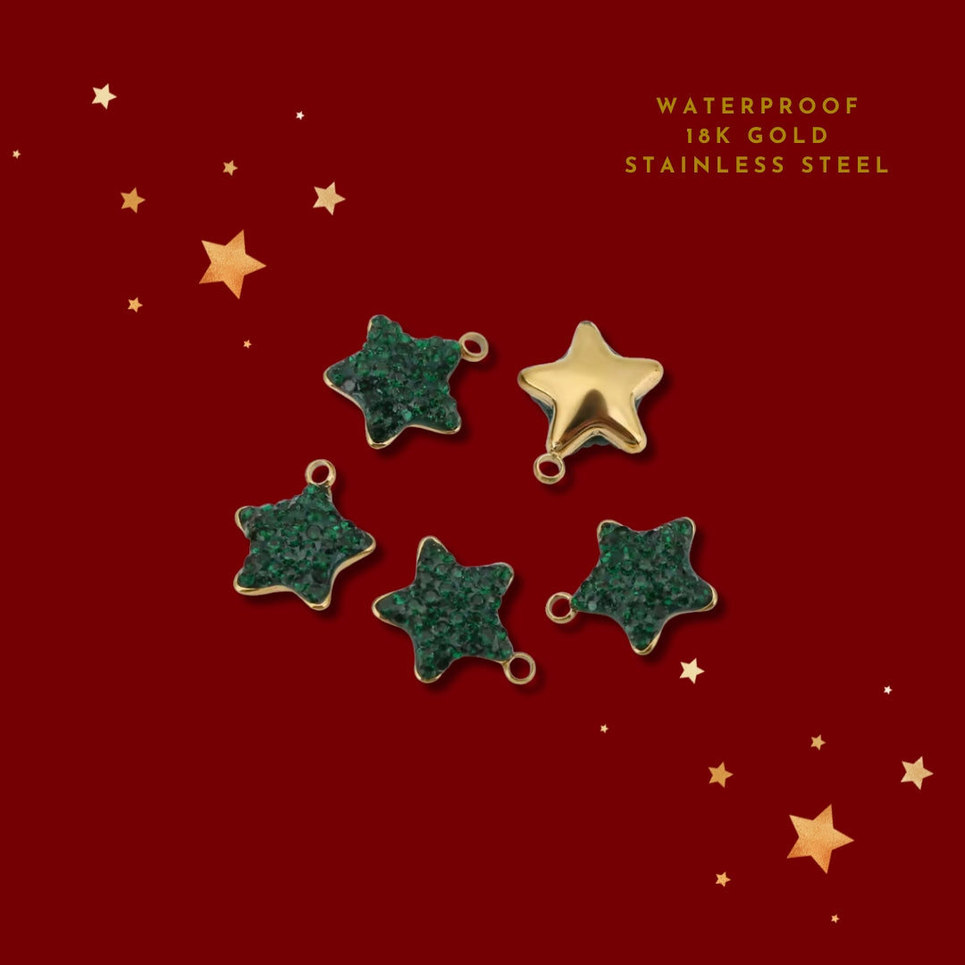 Classic Green Diamante Star | Charm