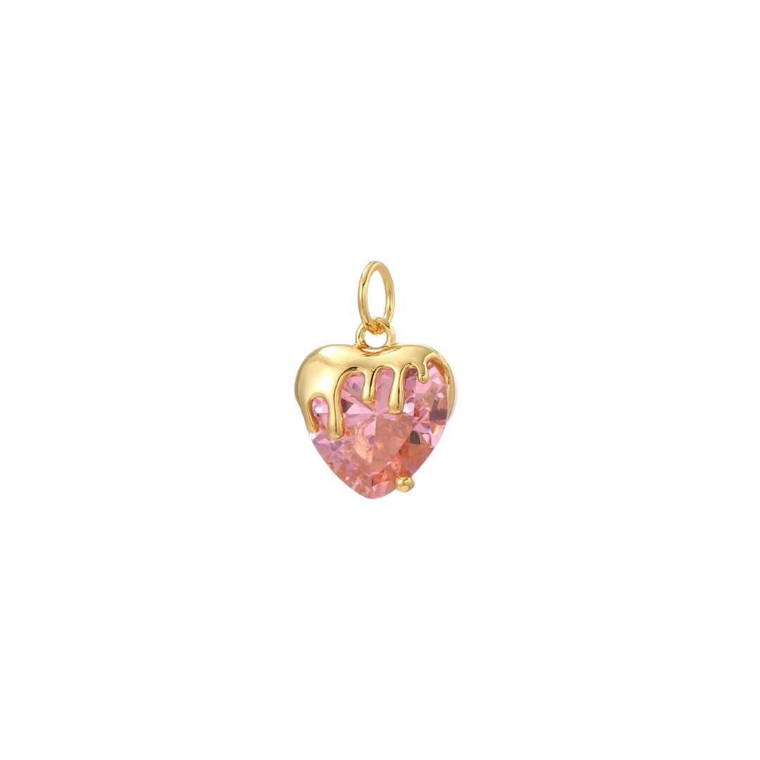 Pink Love Heart Charm