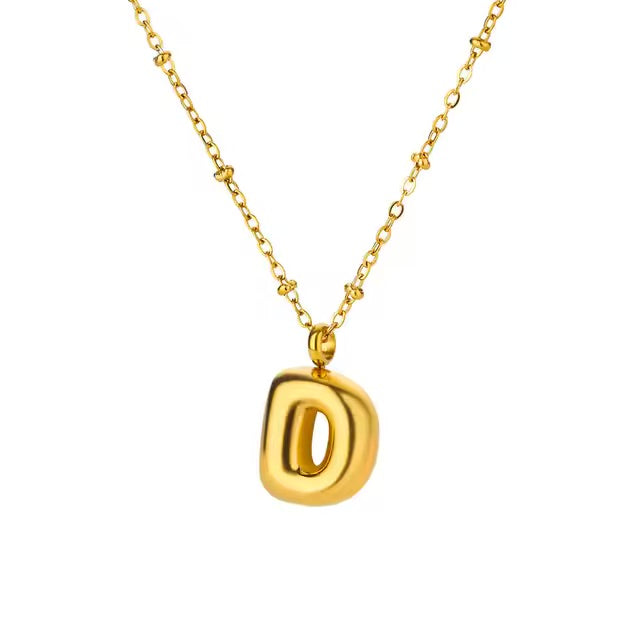 Gold Dainty Balloon Initial Necklaces